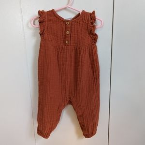 Cat & Jack 12m Girl's Gauze Henley Short Sleeve Romper